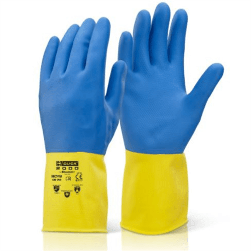 Heavyweight Rubber Gloves yellow/blue - X - Large (pair), , Ultrimax