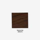 Wooden sample with 'Medium Oak' color swatch and code UMS2315 on a white background