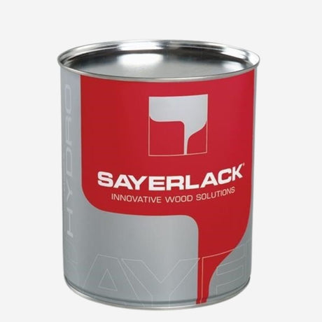 Sayerlack paint can on a white background