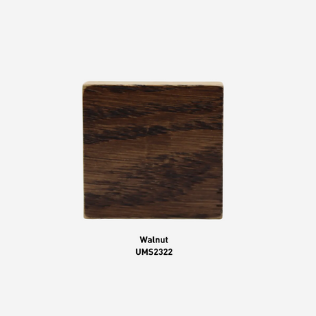 Square piece of walnut wood with 'Walnut UMS2322' text on a white background