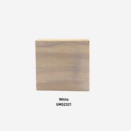 Wooden panel with a white background and 'White UMS2321' text.