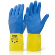 Heavyweight Rubber Gloves yellow/blue - X - Large (pair), , Ultrimax