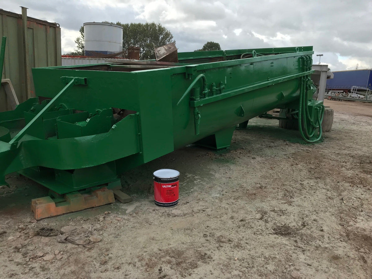 Green industrial conveyor and plant machinery painted with Ultrimax 1 direct-to-metal paint